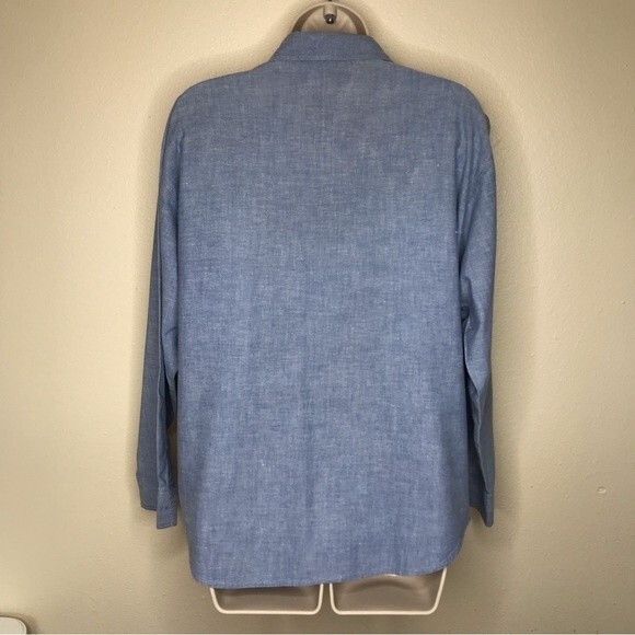 Vintage Gitano Chambray Denim Long Sleeve Button Front Shirt Womens Size Large - Picture 6 of 13
